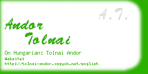 andor tolnai business card